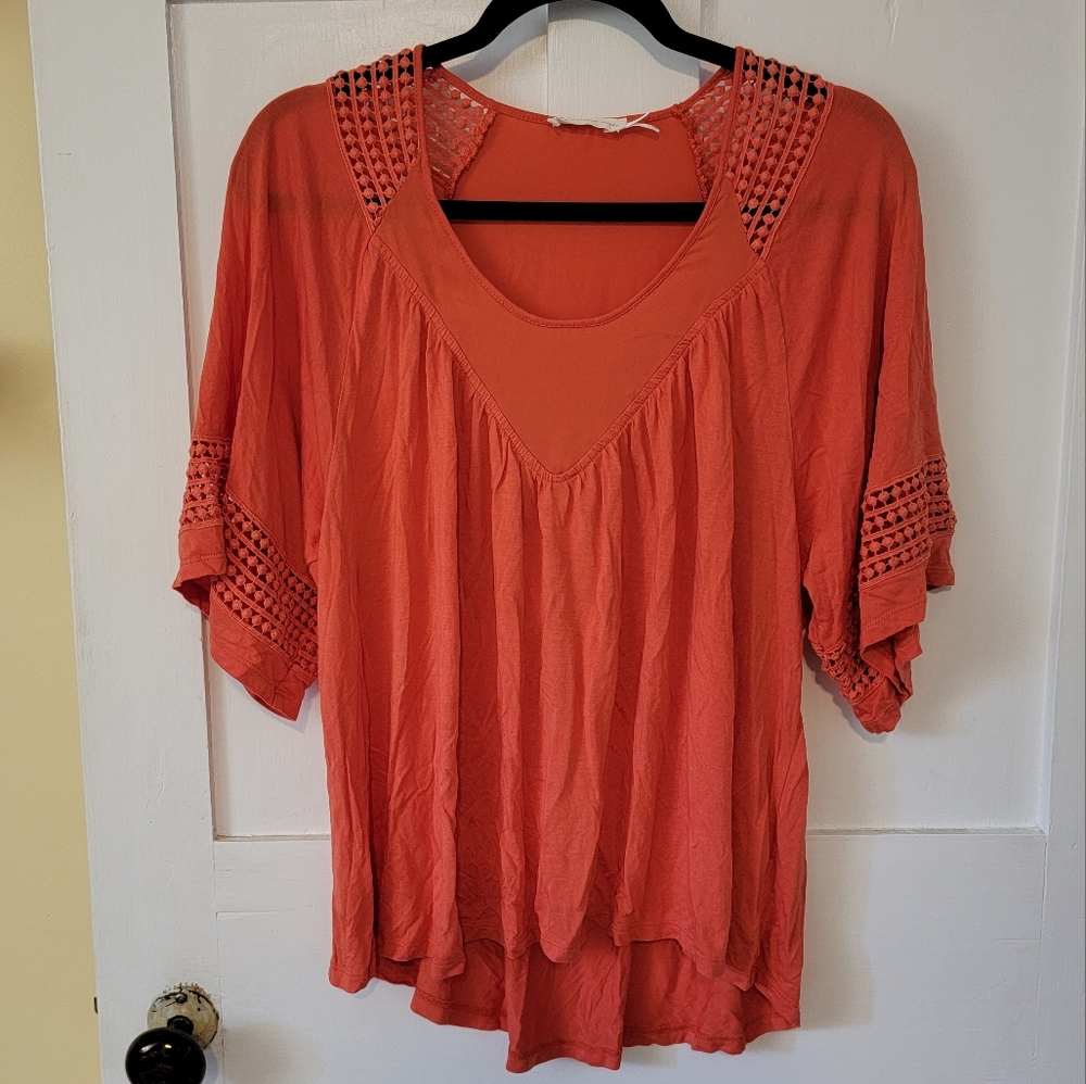 Anthropologie Flowy Coral Top